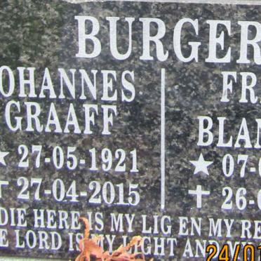 BURGER Johannes Graaff 1921-2015 &amp; Freda Blanche 1923-2011