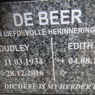 BEER Dudley, de 1934-2016 &amp; Edith May 1937-