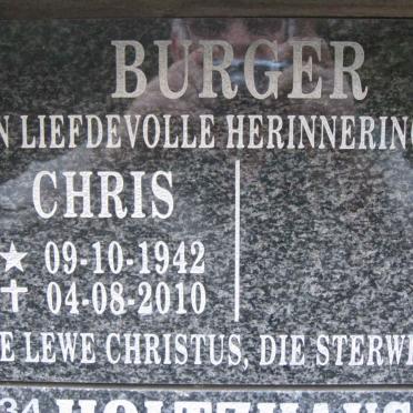 BURGER Chris 1942-2010