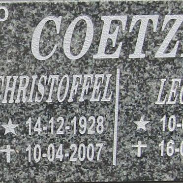 COETZEE Christoffel 1928-2007 &amp; Leonie 1934-2012