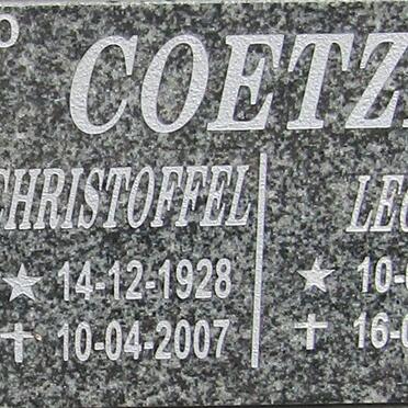 COETZEE Christoffel 1928-2007 &amp; Leonie 1934-2012