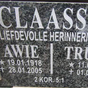 CLAASSEN Awie 1918-2005 &amp; Truida 1918-2014
