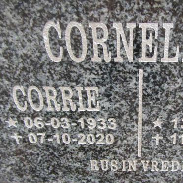 CORNELIUS Corrie 1933-2020 &amp; Babs 1938-2013