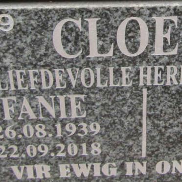 CLOETE Fanie 1939-2018