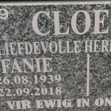 CLOETE Fanie 1939-2018