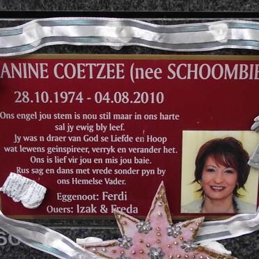 COETZEE Janine nee SCHOOMBIE 1974-2010