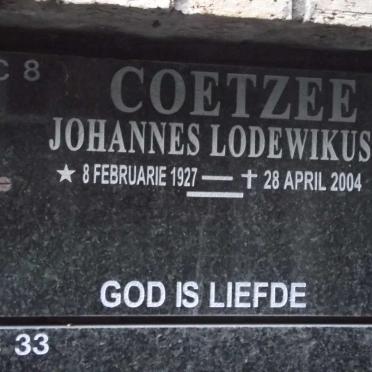 COETZEE Johannes Lodewikus 1927-2004