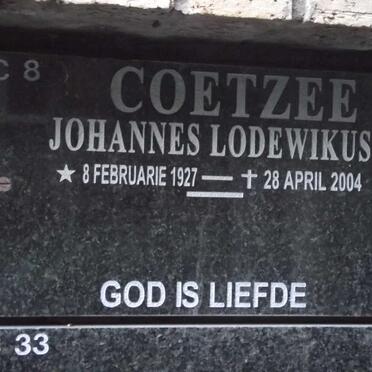 COETZEE Johannes Lodewikus 1927-2004