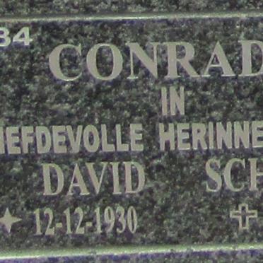 CONRADIE David Schalk 1930-2018