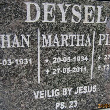 DEYSEL Johan 1931- :: DEYSEL Martha 1934-2011 :: DEYSEL Pierre 1967-2015