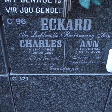 ECKARD Charles 1929-2009 &amp; Ann 1930-2008