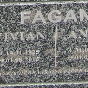 FAGAN Vivian 1925-2015 &amp; Ansie 1926-2015