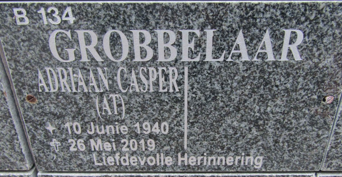 GROBBELAAR Adriaan Casper 1940-2019