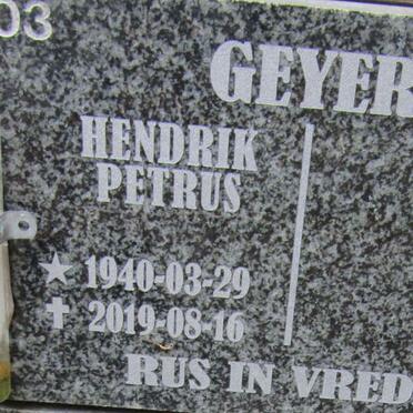 GEYER Hendrik Petrus 1940-2019