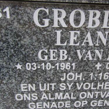 GROBLER Leana nee VAN ZYL 1961-2015