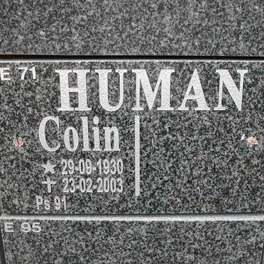 HUMAN Colin 1930-2003