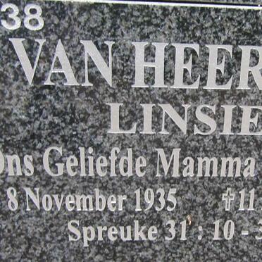 HEERDEN Linsie, van 1935-2017