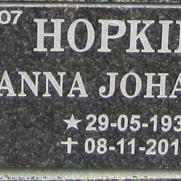 HOPKINS Anna Johanna 1936-2012