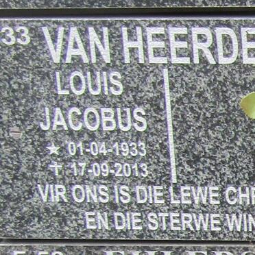 HEERDEN Louis Jacobus, van 1933-2013