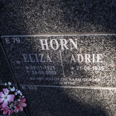 HORN Eliza 1925-2009 &amp; Adrie 1935-