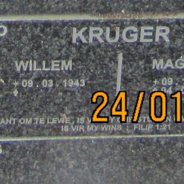 KRUGER Willem 1943- &amp; Magda 1953-2018