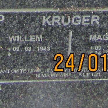 KRUGER Willem 1943- &amp; Magda 1953-2018