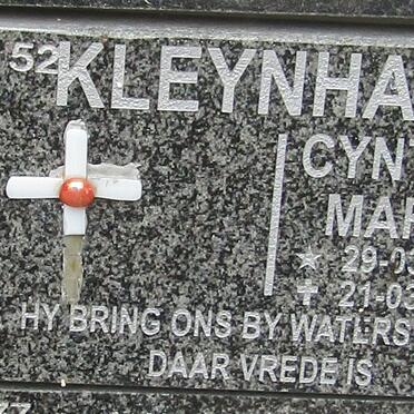 KLEYNHANS Cynthia Maria 1939-2014