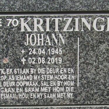 KRITZINGER Johann 1945-2019