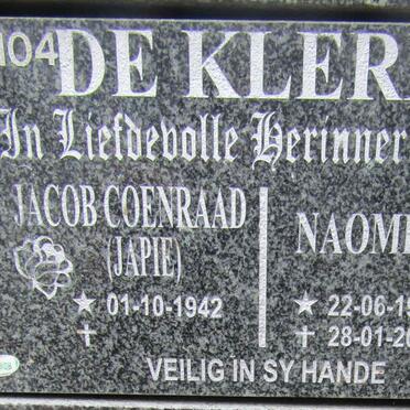 KLERK Jacob Coenraad, de 1942- &amp; Naomi 1943-2017