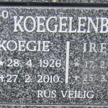 KOEGELENBERG Koegie 1926-2010 &amp; Irene 1933-2014