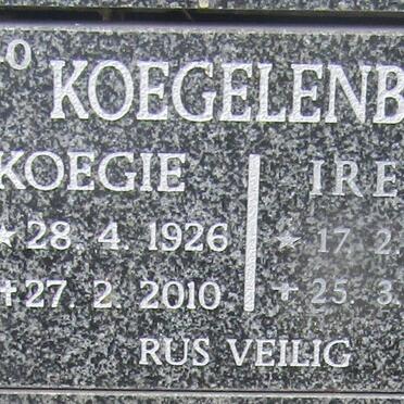KOEGELENBERG Koegie 1926-2010 &amp; Irene 1933-2014