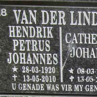 LINDE Hendrik Petrus Johannes, van der 1920-2010 &amp; Catherina Johanna 1916-2013