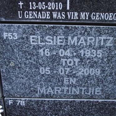MARITZ Elsie 1935-2009 :: MARITZ Martintjie