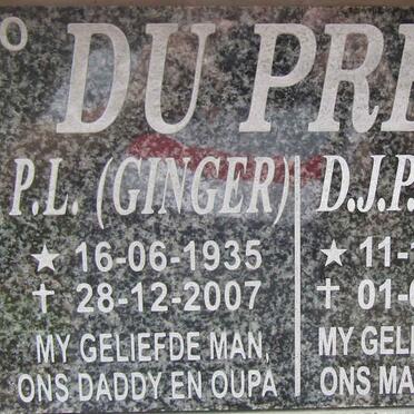 PREEZ P.L., du 1935-2007 &amp; D.J.P. 1937-2020