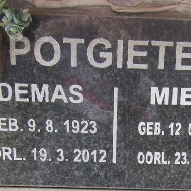 POTGIETER Demas 1923-2012 &amp; Miems 1928-2018