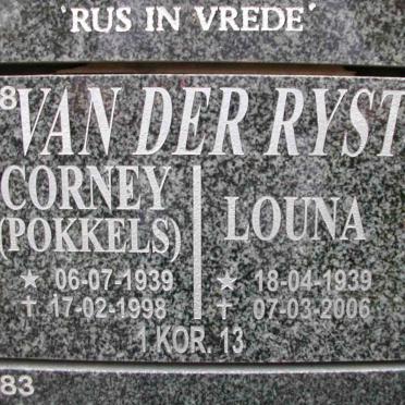 RYST Corney, van der 1939-1998 &amp; Louna 1939-2006