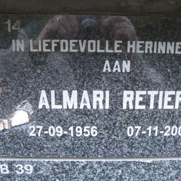 RETIEF Almari 1956-2000