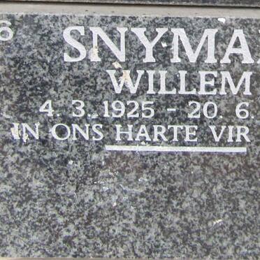 SNYMAN Willem 1925-2013