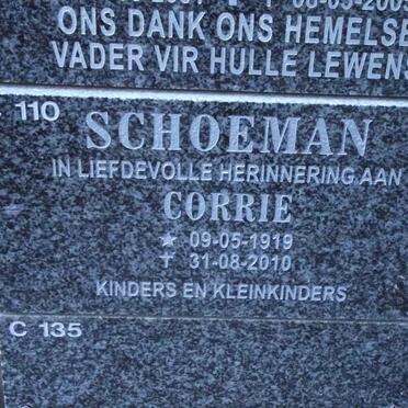 SCHOEMAN Corrie 1919-2010