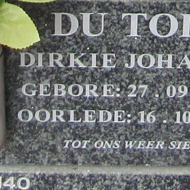 TOIT Dirkie Johanna, du 1922-2016