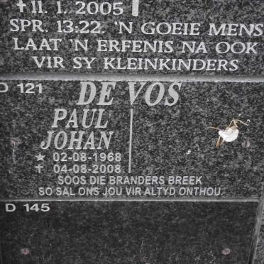 VOS Paul Johan, de 1968-2008