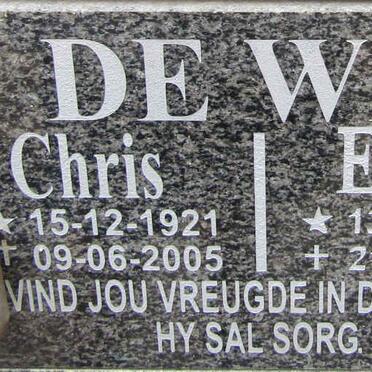 WITT Chris, de 1921-2005 &amp; Esme 1922-2013