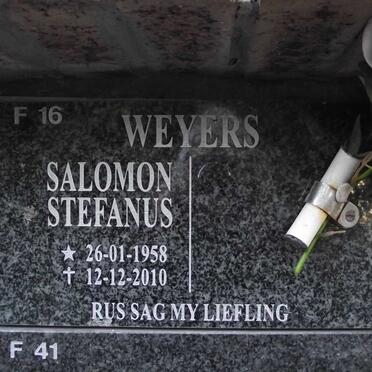 WEYERS Salomon Stefanus 1958-2010