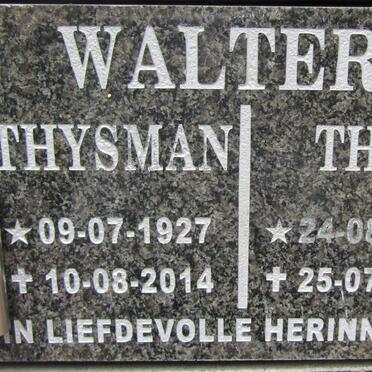 WALTERS Thysman 1927-2014 &amp; Thea 1931-2002