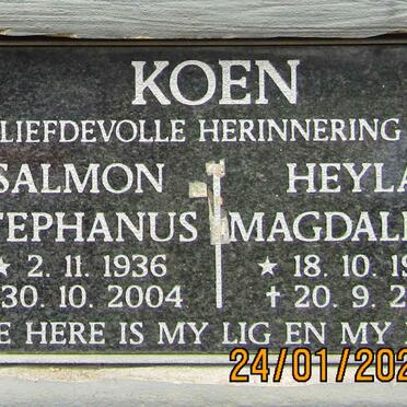 KOEN Salmon Stephanus 1936-2004 &amp; Heyla Magdalena 1939-2011