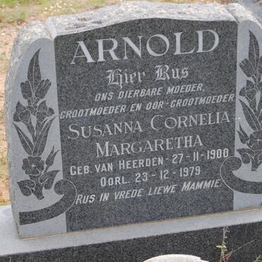 ARNOLD Susanna Cornelia Margaretha nee VAN HEERDEN 1900-1979