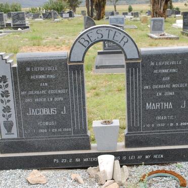 BESTER Jacobus J. 1928-1986 &amp; Martha J. 1932-2004