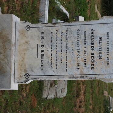 BEKKER Martinus Johannes 1894-1918