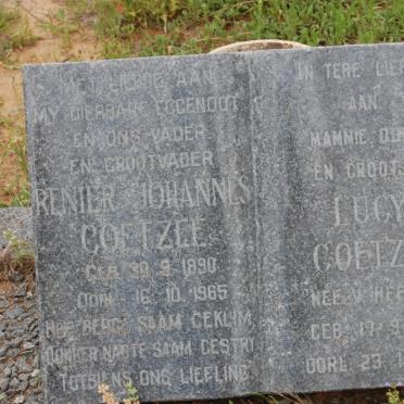 COETZEE Renier Johannes 1890-1965 &amp; Lucy VAN HEERDEN 1896-1994