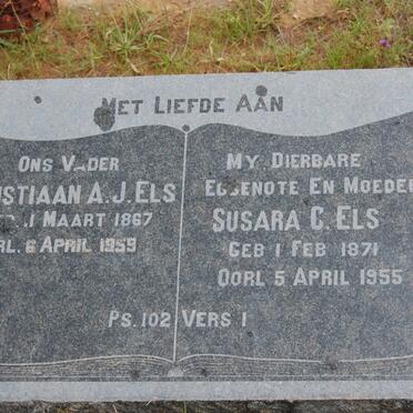ELS Christiaan A.J. 1867-1959 &amp; Susara C. 1871-1955